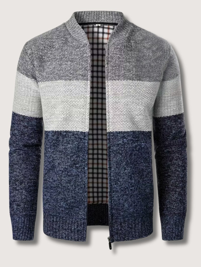Men’s High Neck Fleece - Lined Knit Cardigan - Men Knit Cardigan - Wild Eye Vision
