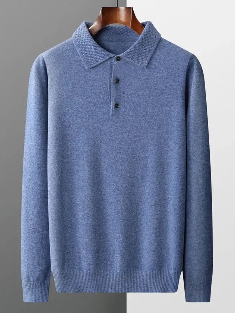 Men’s Long Sleeve Knit Polo Jumper - Men Knitted Jumper - Wild Eye Vision
