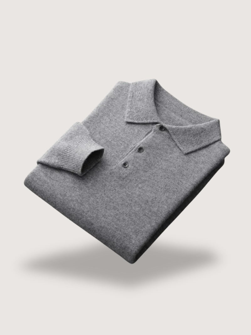 Men’s Long Sleeve Knit Polo Jumper - Men Knitted Jumper - Wild Eye Vision