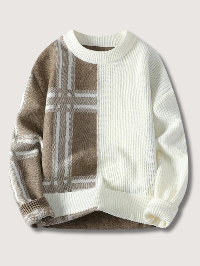 Men’s Patchwork Crew Neck Jumper - Men Jumper - Wild Eye Vision