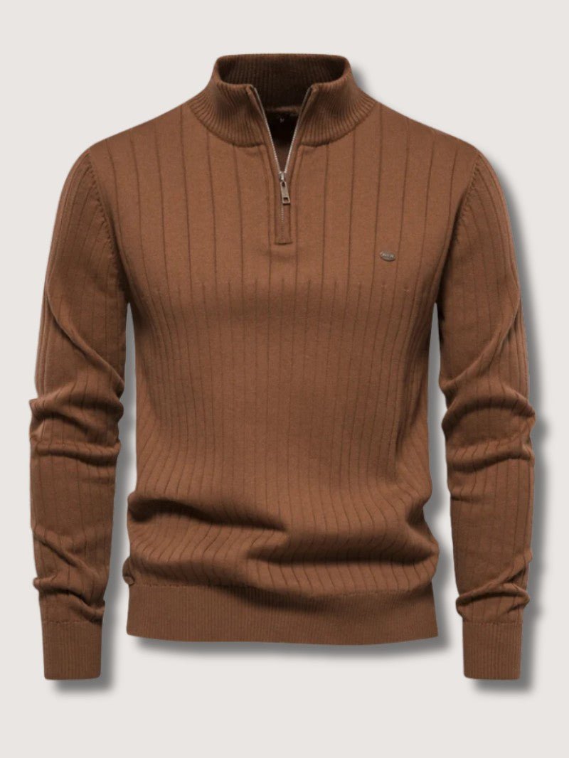 Men’s Ribbed Half Zip Sweater - Men Jumper - Wild Eye Vision