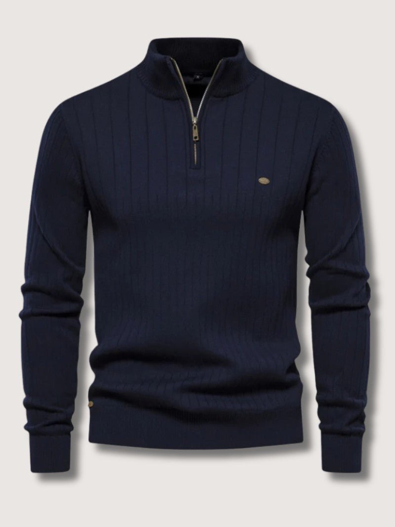 Men’s Ribbed Half Zip Sweater - Men Jumper - Wild Eye Vision
