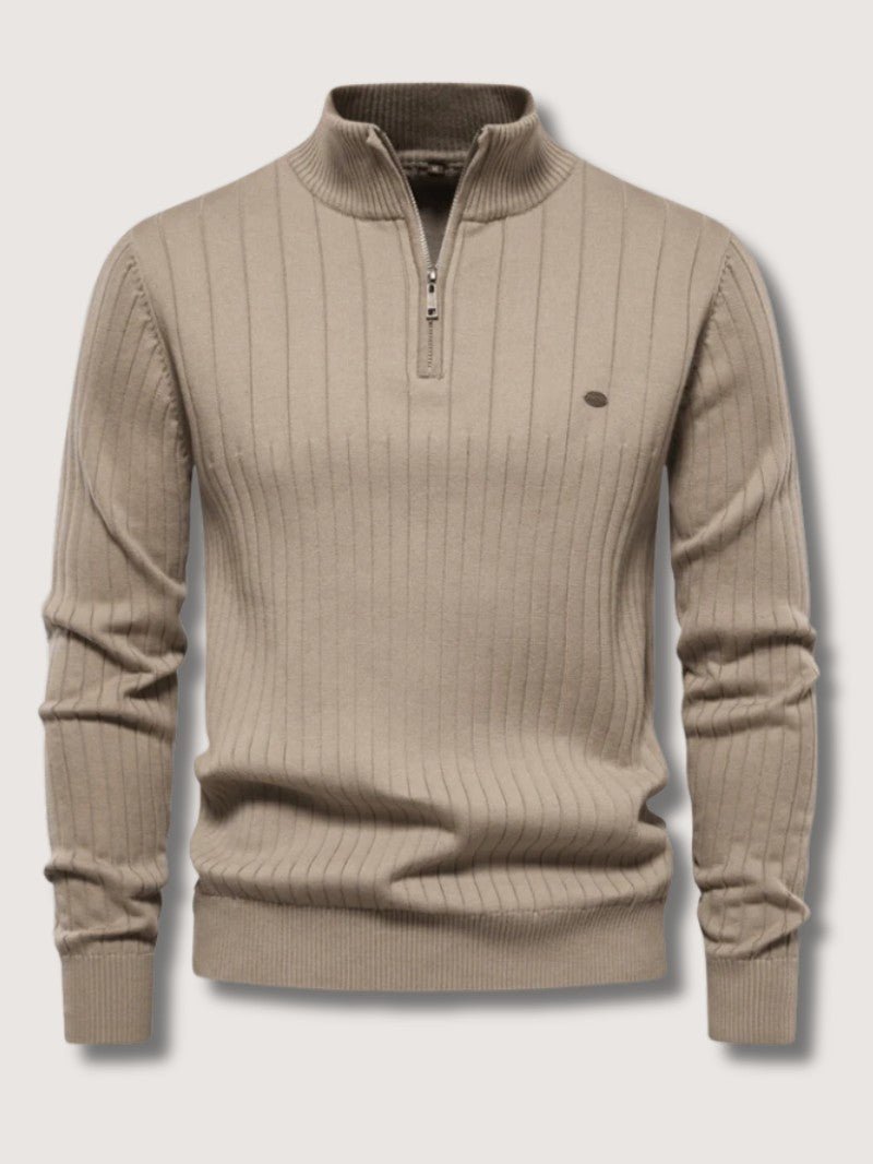 Men’s Ribbed Half Zip Sweater - Men Jumper - Wild Eye Vision