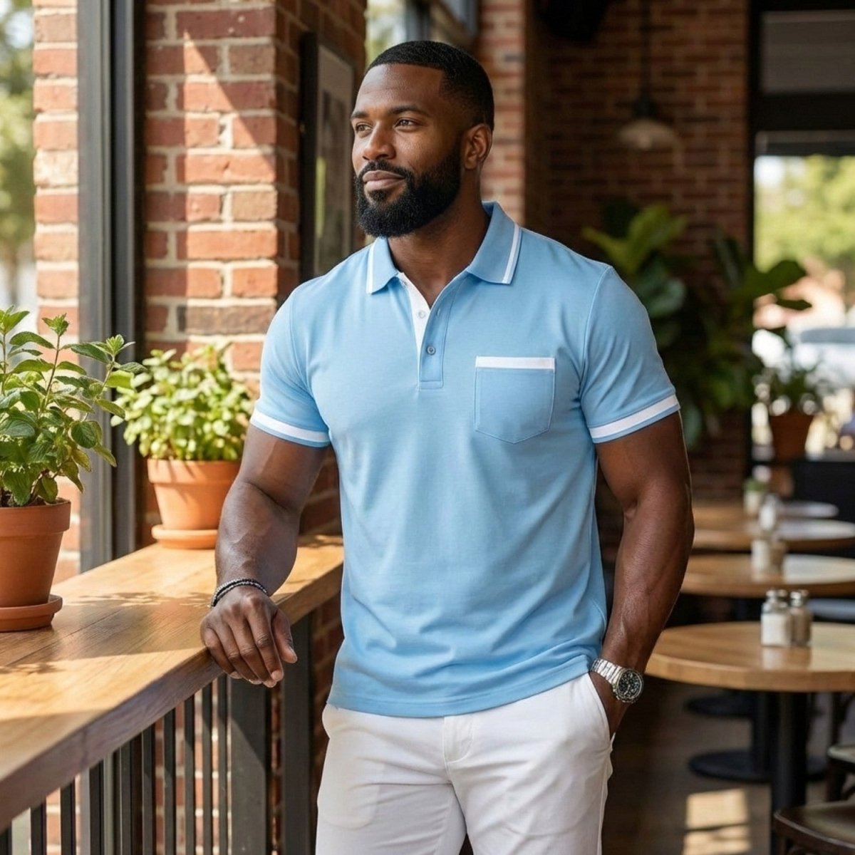 Men's Smart Contrast Trim Polo Shirt - Polo Shirts - Wild Eye Vision