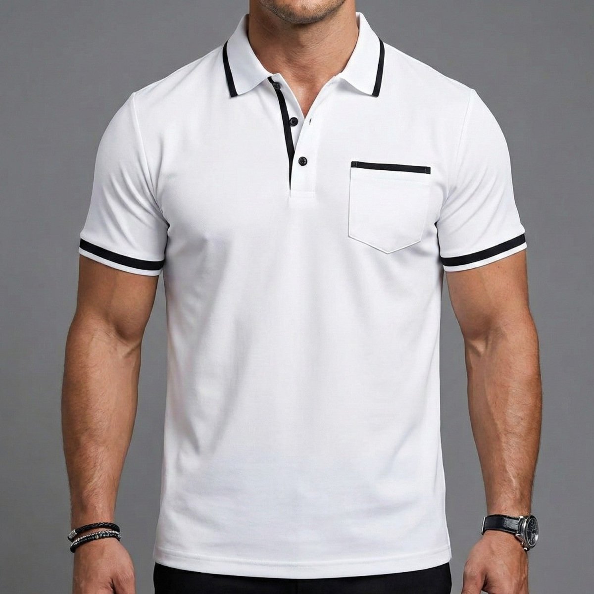 Men's Smart Contrast Trim Polo Shirt - Polo Shirts - Wild Eye Vision