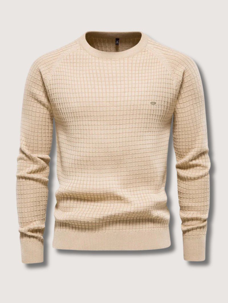 Men’s Textured Knit Crew Neck Jumper - Men Knitted Jumper - Wild Eye Vision