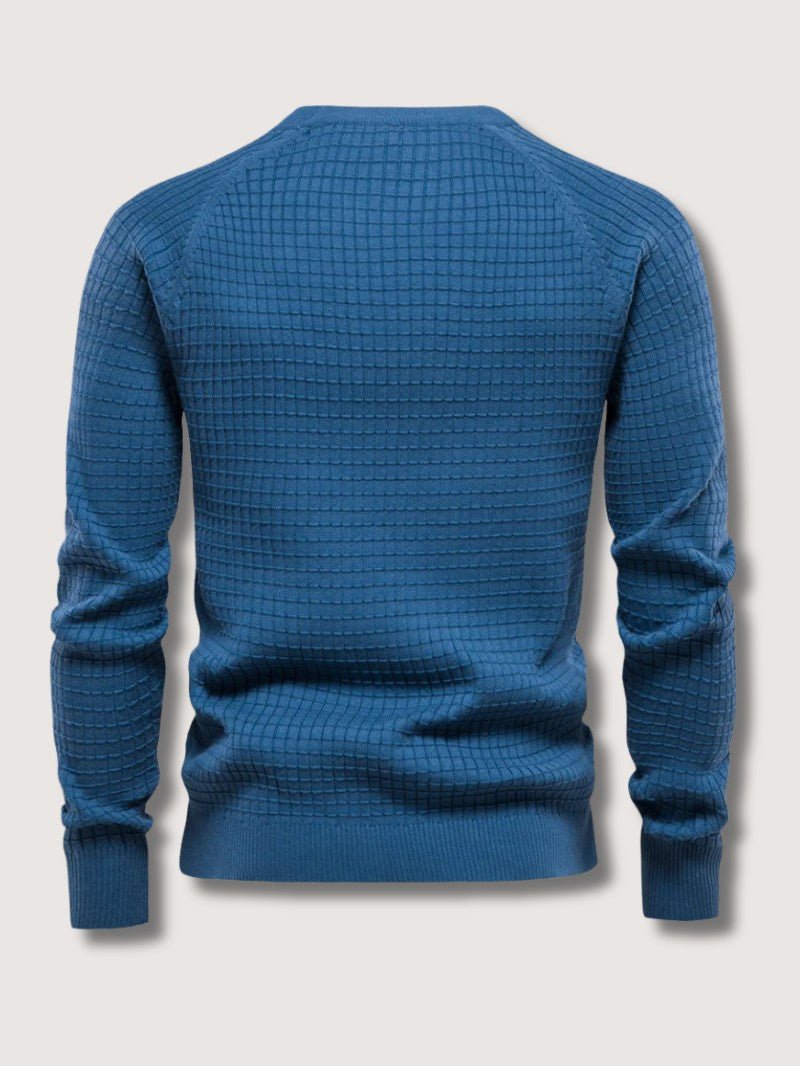 Men’s Textured Knit Crew Neck Jumper - Men Knitted Jumper - Wild Eye Vision