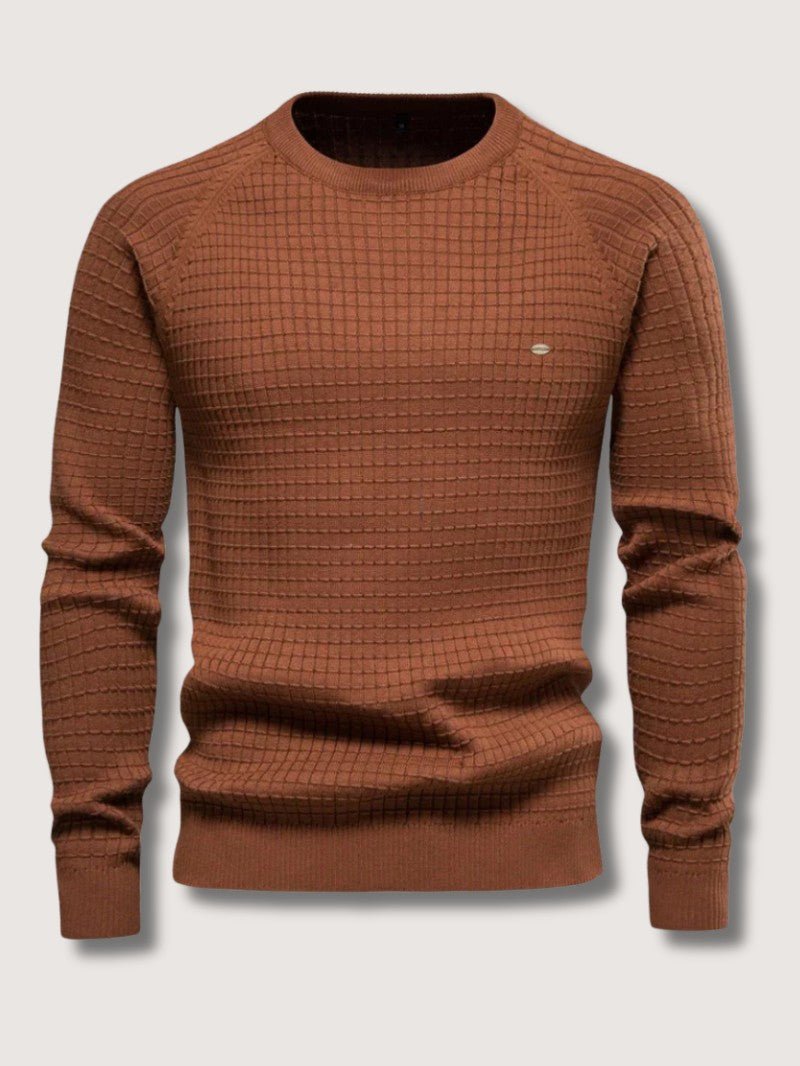 Men’s Textured Knit Crew Neck Jumper - Men Knitted Jumper - Wild Eye Vision