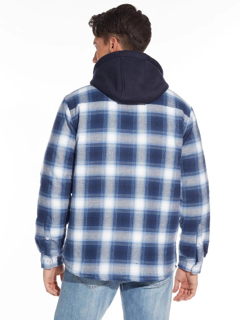 Men’s Warm Plaid Hooded Jacket - Men's Coat - Wild Eye Vision