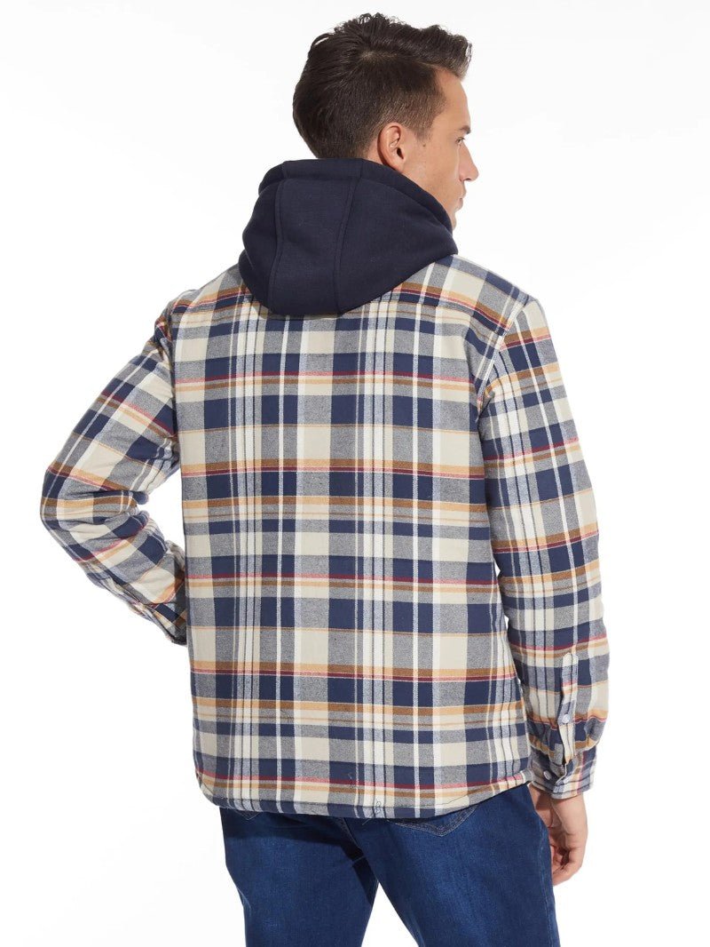 Men’s Warm Plaid Hooded Jacket - Men's Coat - Wild Eye Vision