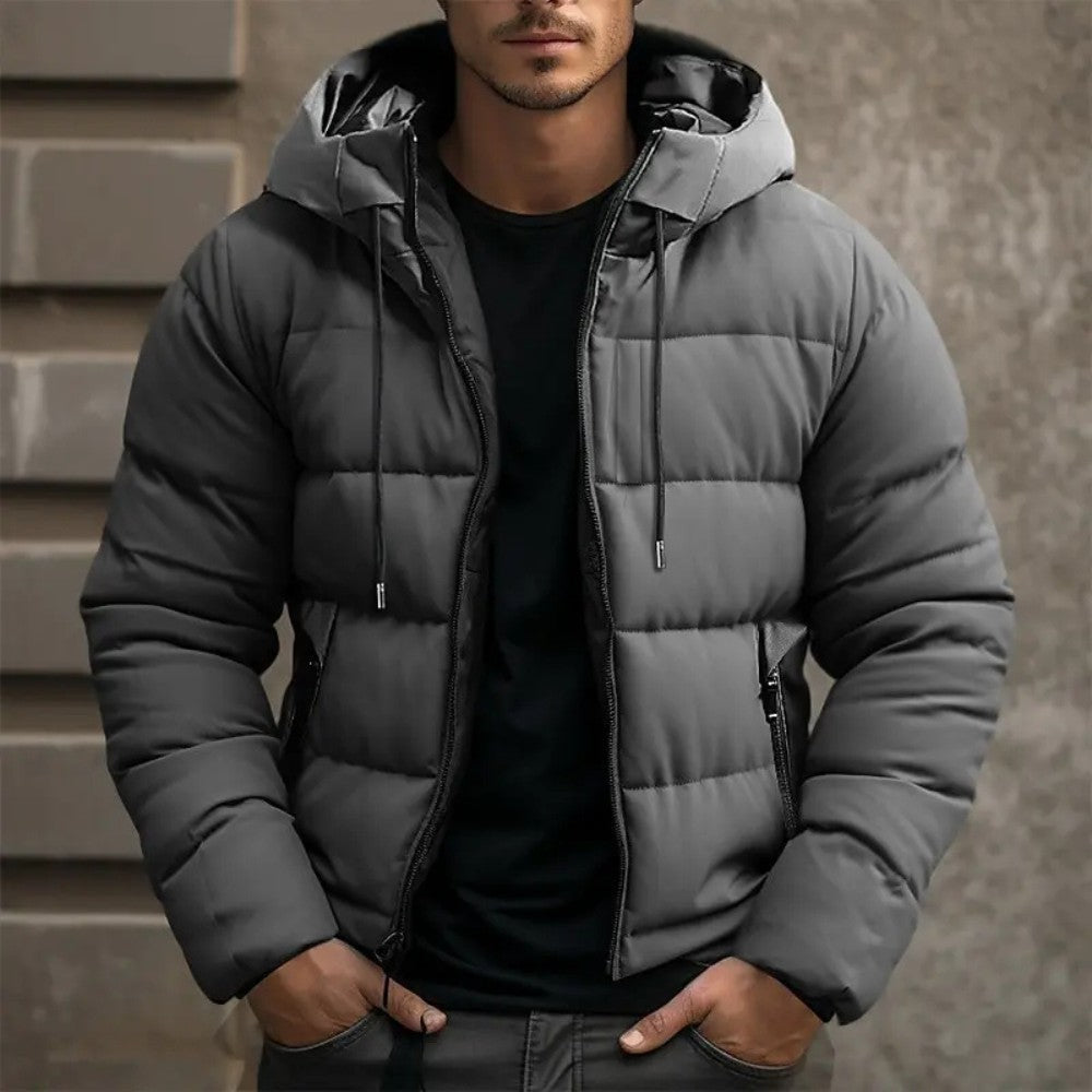 Men’s Warm Puffer Jacket with Hood - Men's Puffer Jacket - Wild Eye Vision