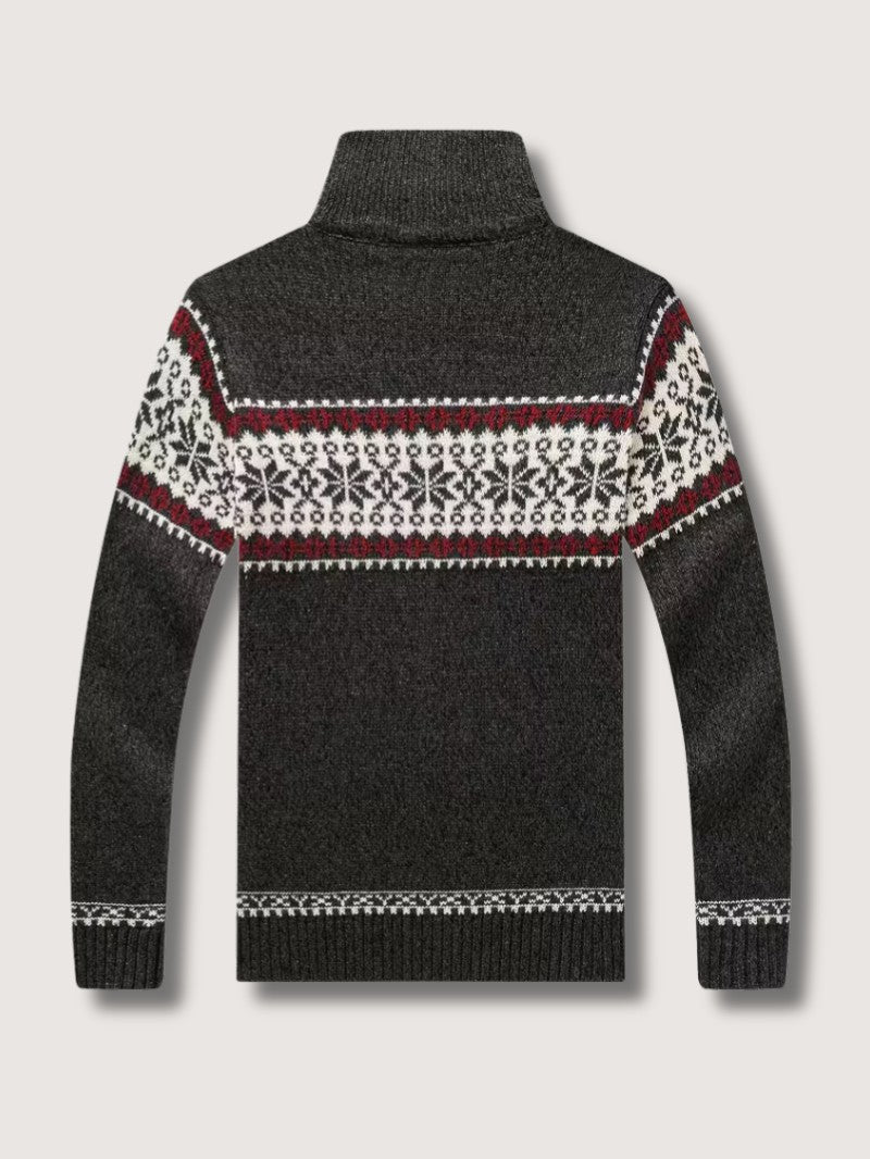 Men’s Winter Knit Cardigan with Stand Collar - Men Knit Cardigan - Wild Eye Vision