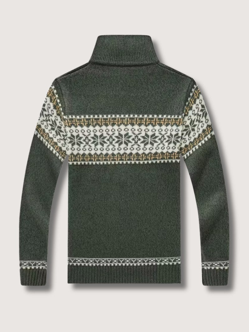 Men’s Winter Knit Cardigan with Stand Collar - Men Knit Cardigan - Wild Eye Vision