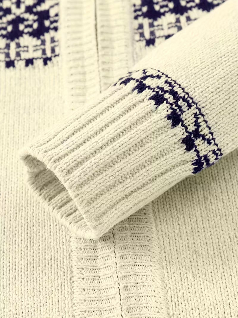 Men’s Winter Knit Cardigan with Stand Collar - Men Knit Cardigan - Wild Eye Vision