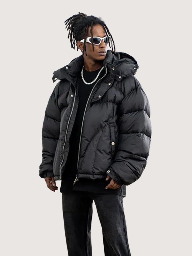 Men’s Winter Puffer Parka Hooded Jacket - Men's Puffer Jacket - Wild Eye Vision