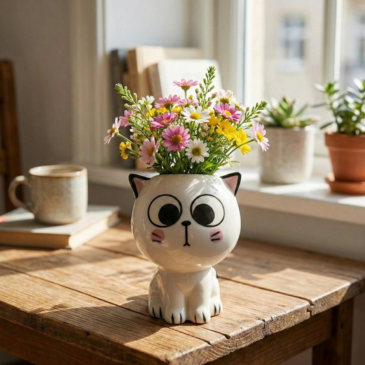 Mini Cat Ceramic Flowerpot for Small Plants - Flowerpot - Wild Eye Vision