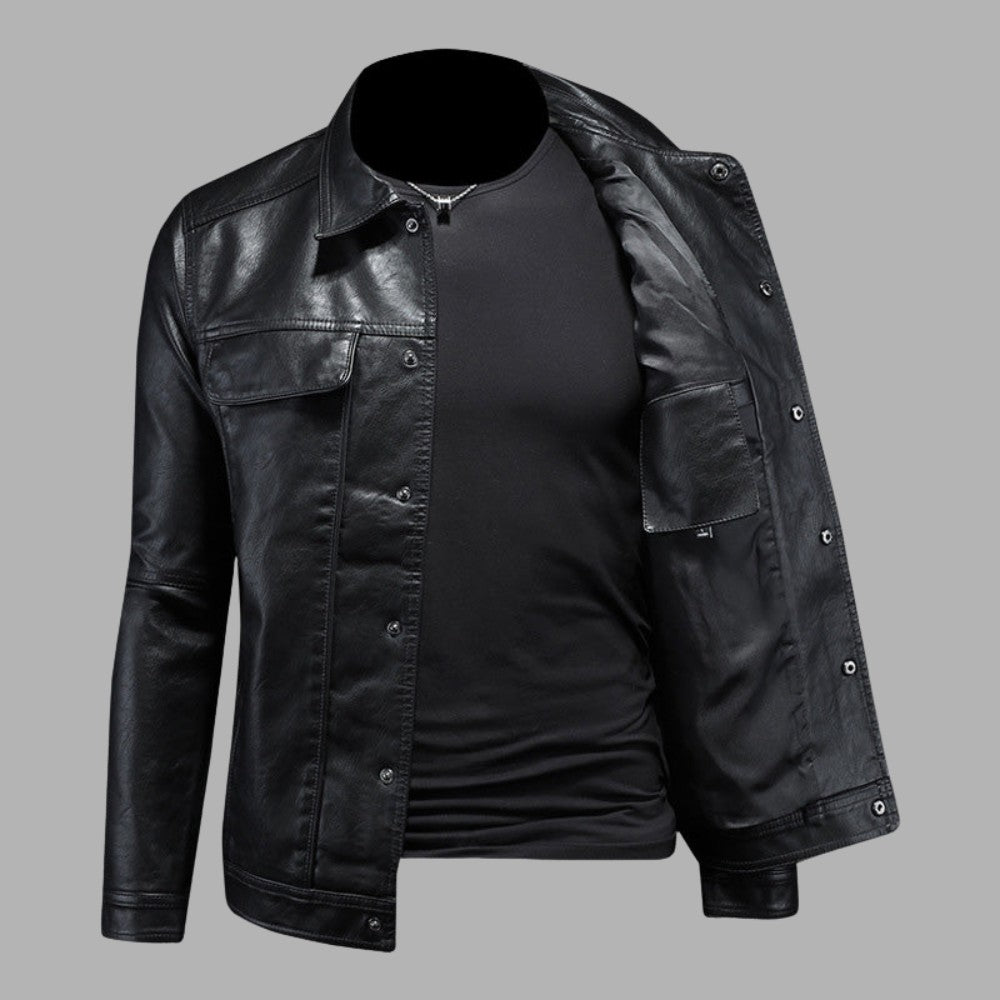 Modern Casual Biker Jacket - Men's Leather Jacket - Wild Eye Vision
