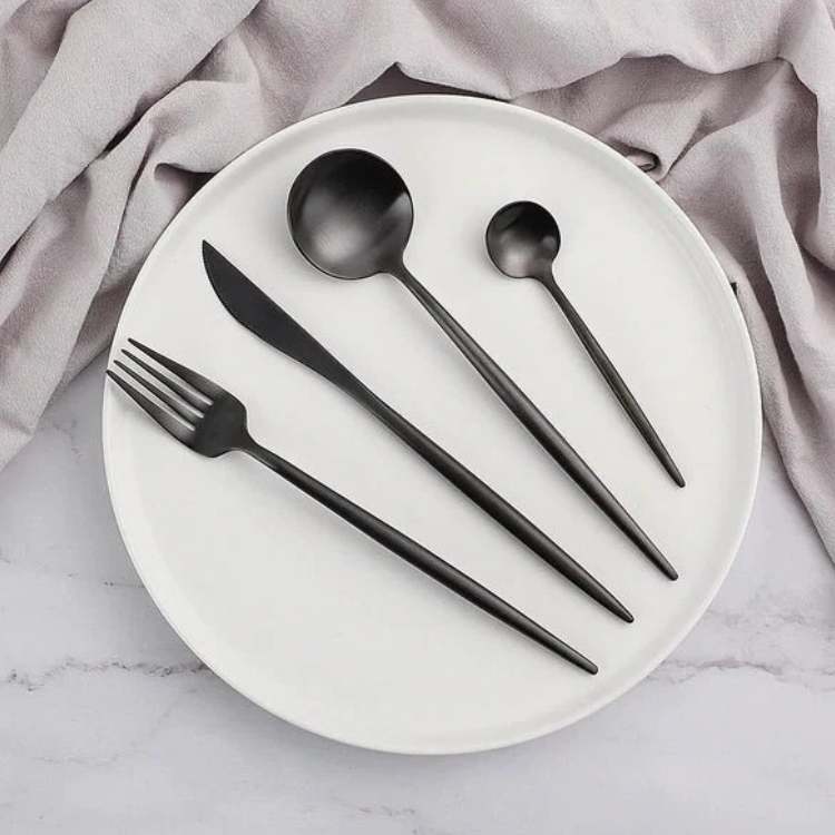 NovaChrome Modern Dinnerware 24 - Piece Set - Dinnerware - Wild Eye Vision