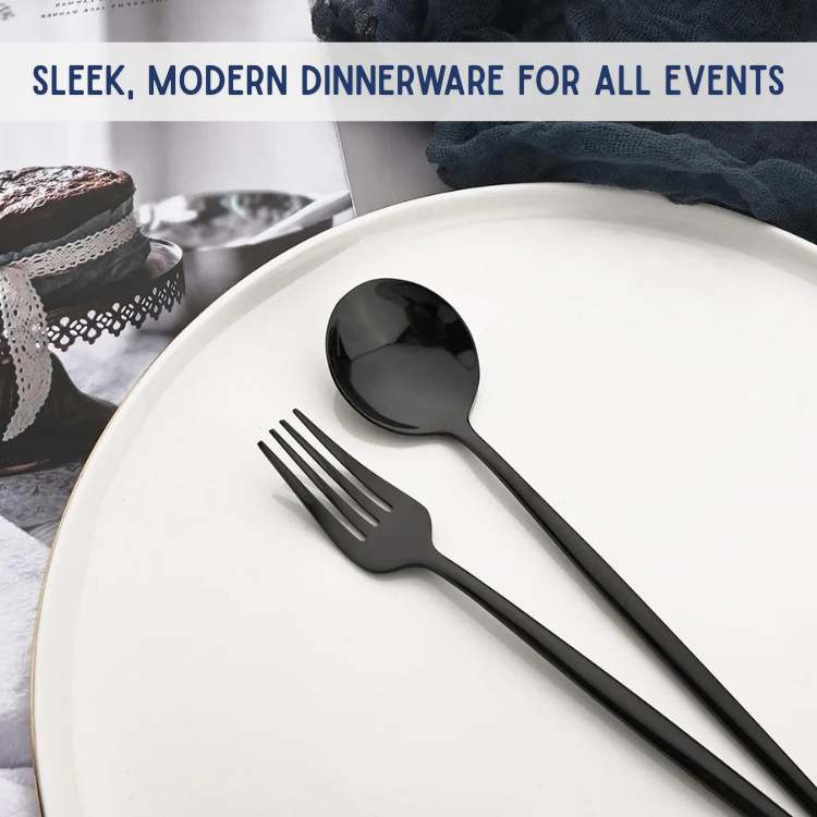 NovaChrome Modern Dinnerware 24 - Piece Set - Dinnerware - Wild Eye Vision