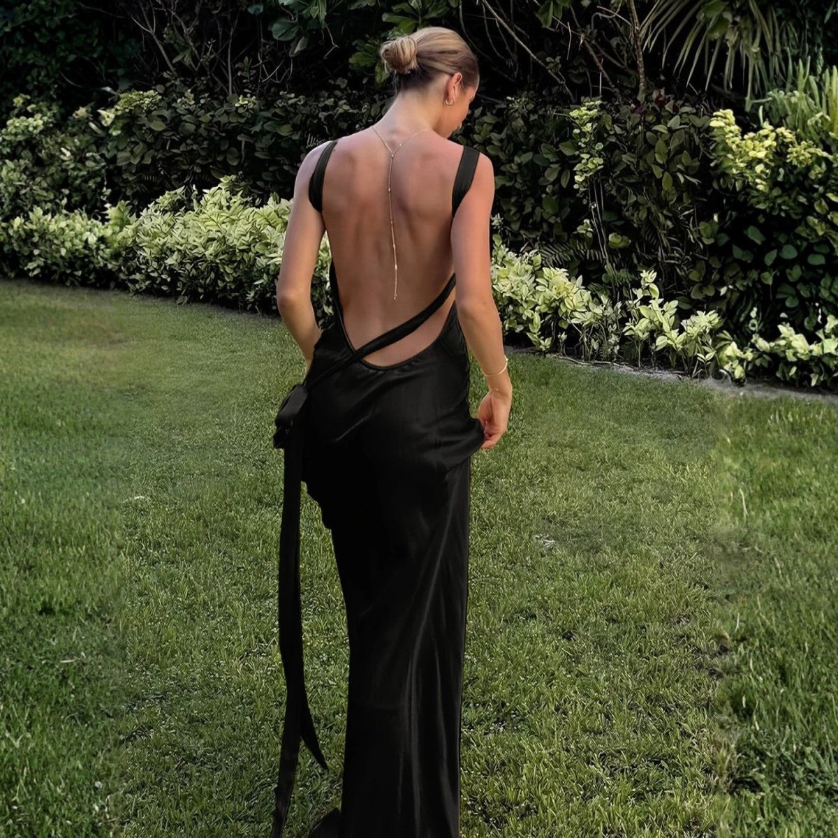 One Shoulder Satin Maxi Dress - Maxi Dress - Wild Eye Vision