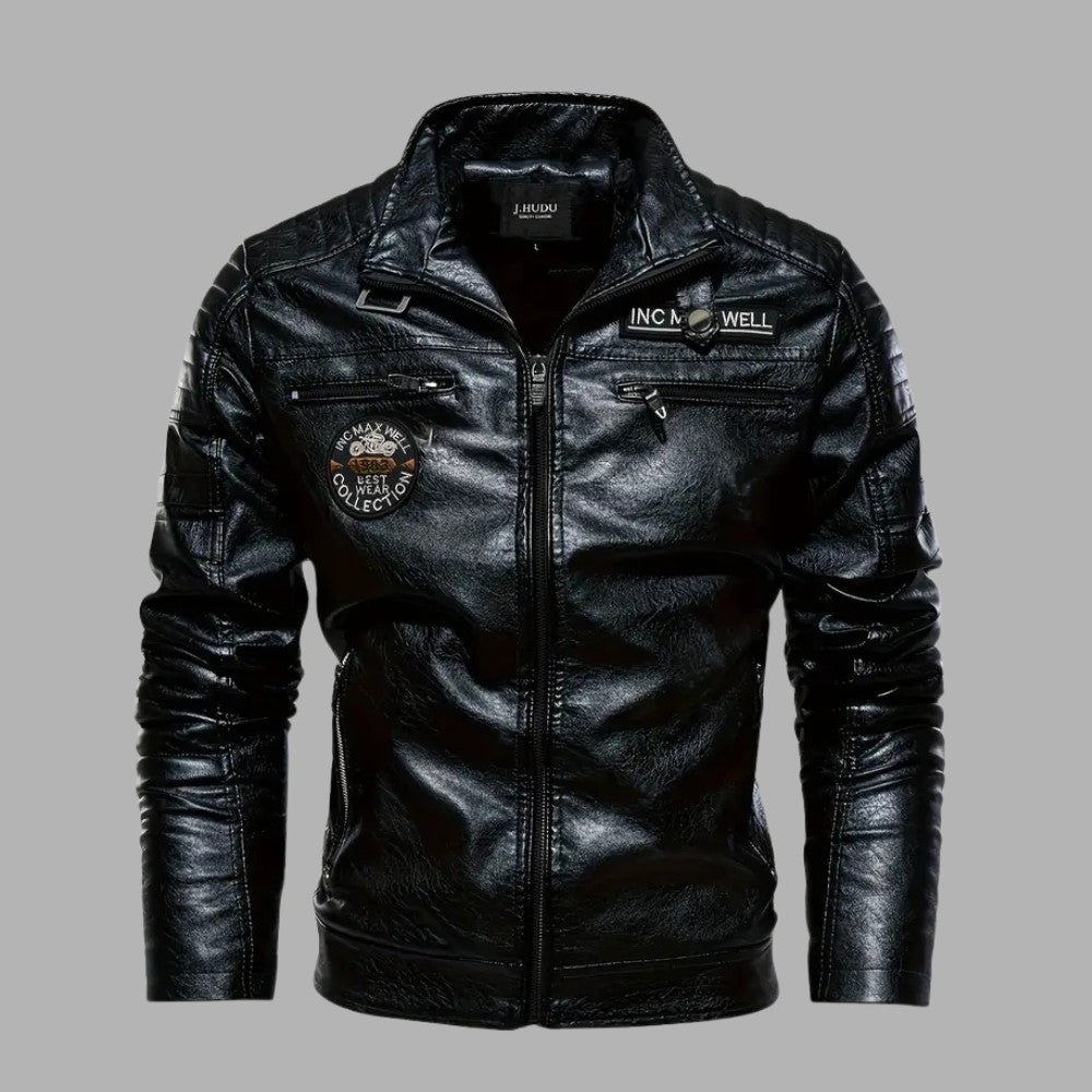 Padded Zip - Up Leather Jacket - Men's Leather Jacket - Wild Eye Vision