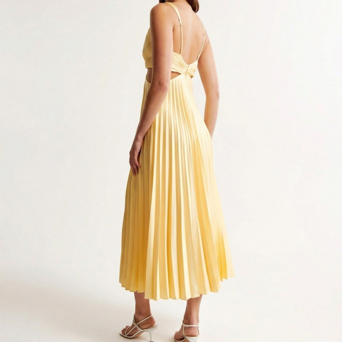 Pleated V Neck Maxi Dress - Maxi Dress - Wild Eye Vision