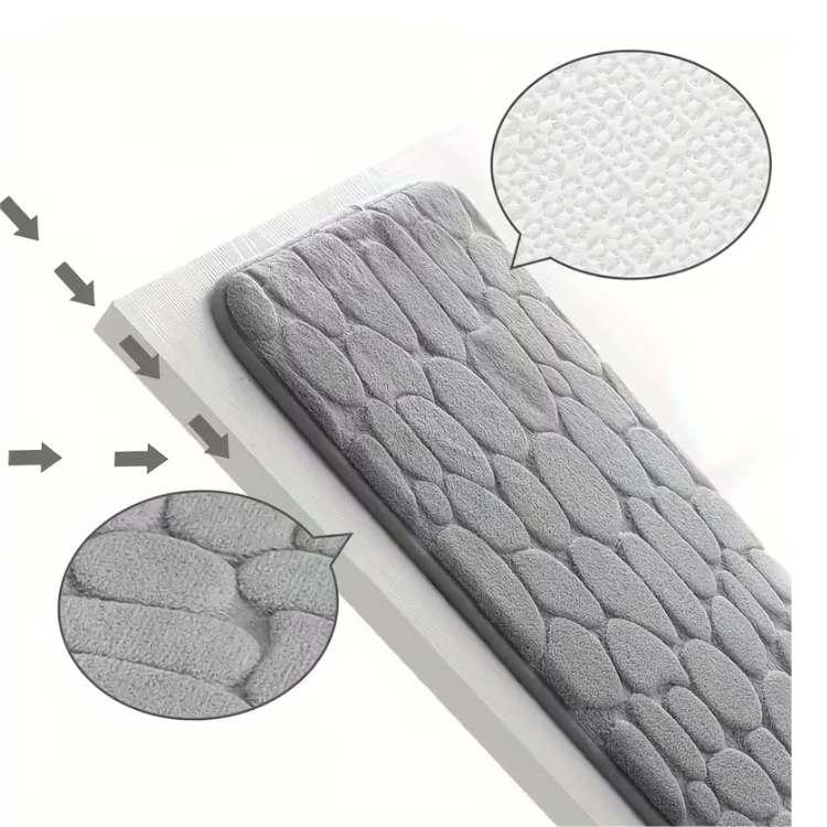 PlushPebble Cobblestone Bathroom Mat - Bathroom Mat - Wild Eye Vision