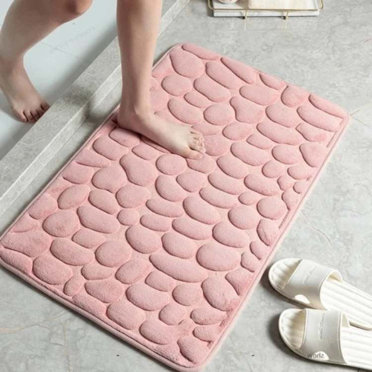 PlushPebble Cobblestone Bathroom Mat - Bathroom Mat - Wild Eye Vision