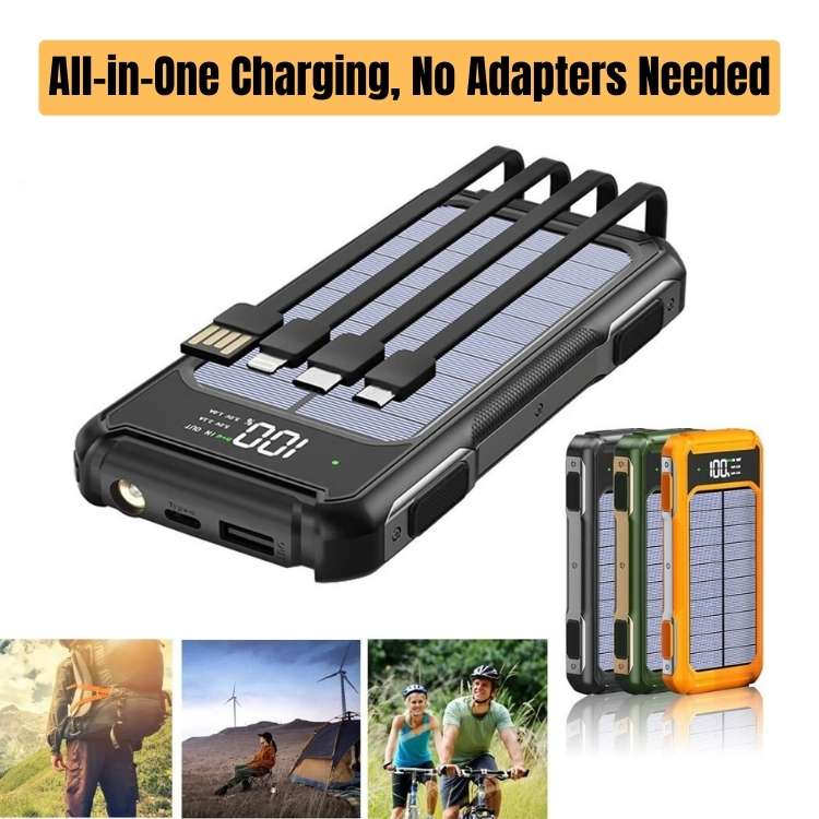 PowerFlex Solar Charger 200000mAh - Mobile Power Bank - Wild Eye Vision