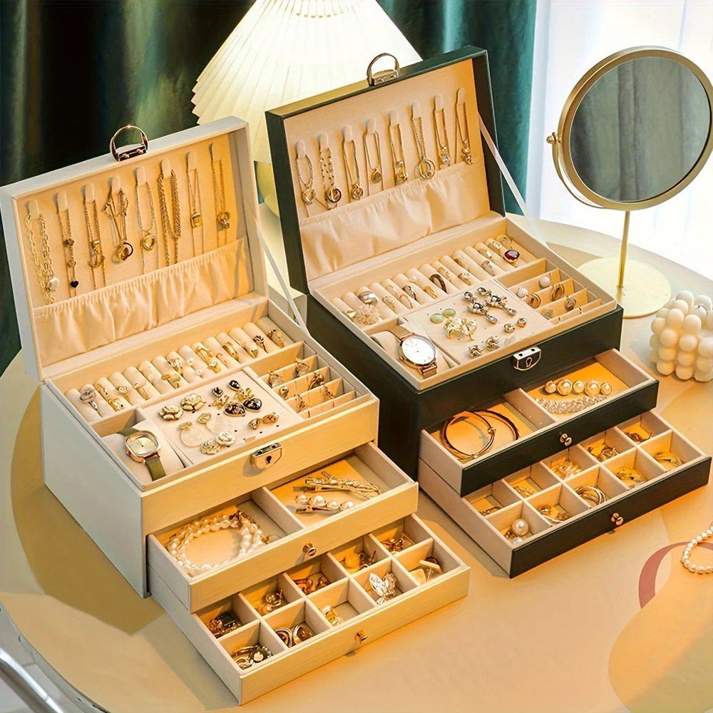 Premium Leather Jewelry Storage Organizer - Jewelry Box - Wild Eye Vision