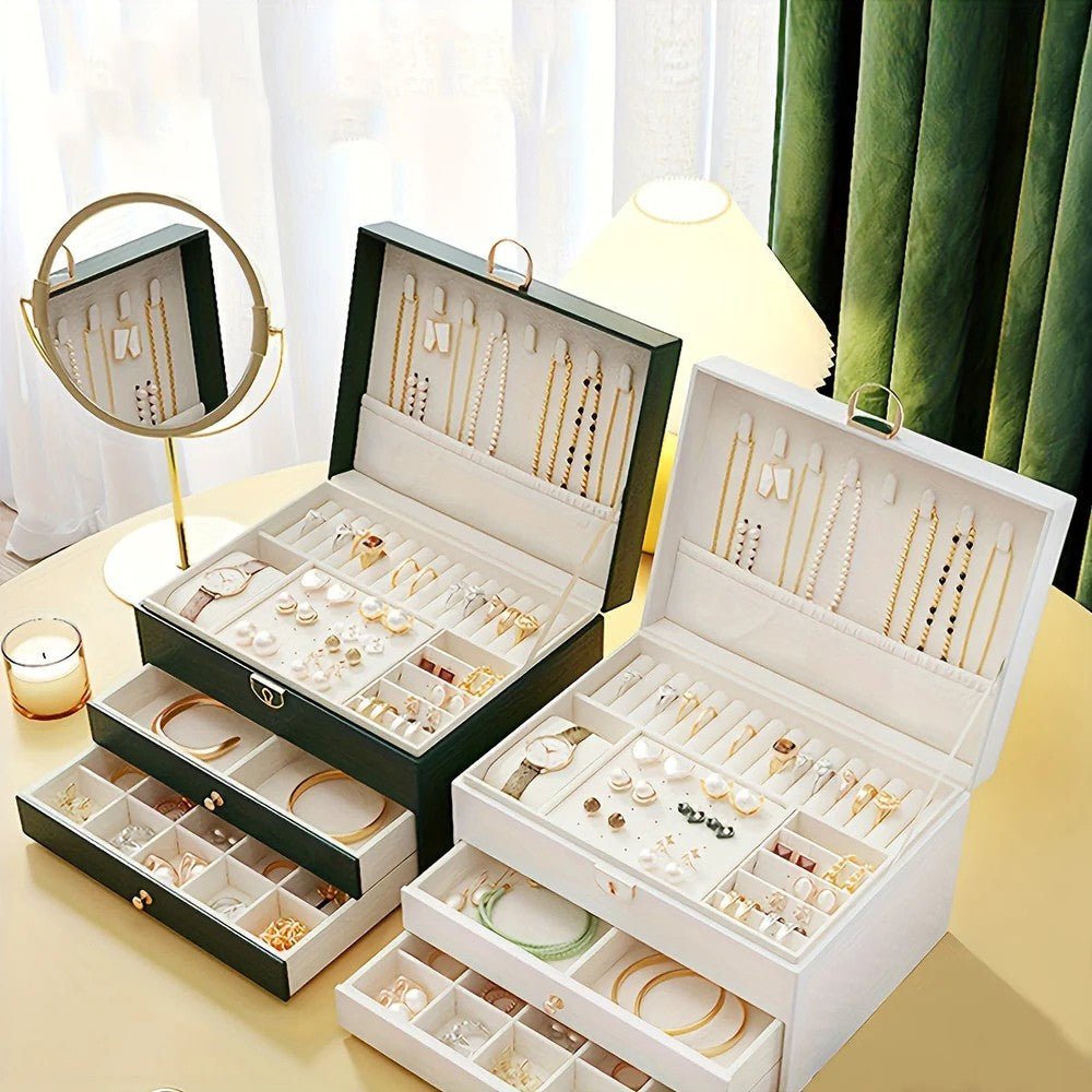 Premium Leather Jewelry Storage Organizer - Jewelry Box - Wild Eye Vision