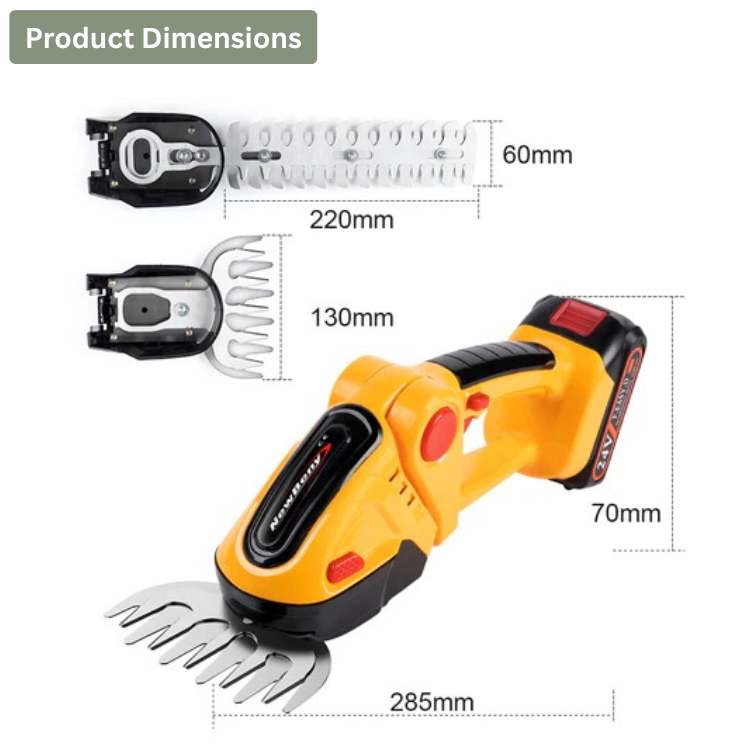 Professional 2 - in - 1 Cordless Hedge & Shrub Trimmer - Hedge Trimmer - Wild Eye Vision