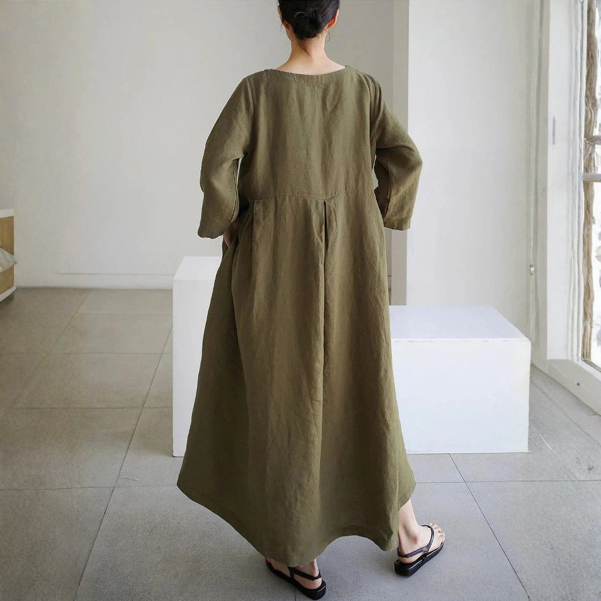 Relaxed Cotton Maxi Dress - Maxi Dress - Wild Eye Vision