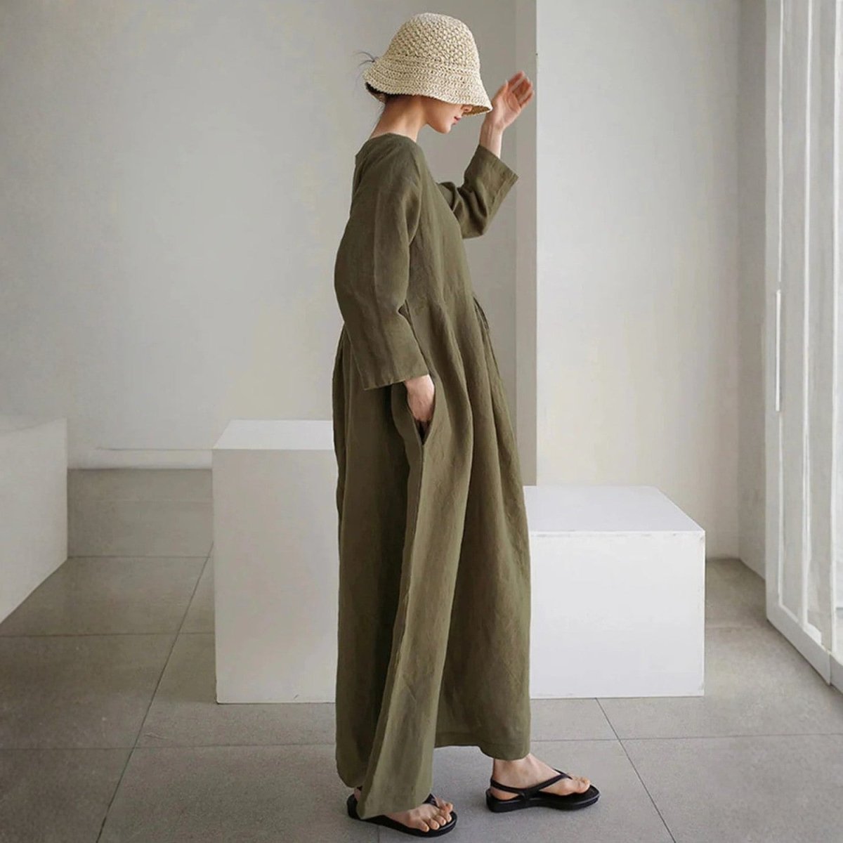 Relaxed Cotton Maxi Dress - Maxi Dress - Wild Eye Vision