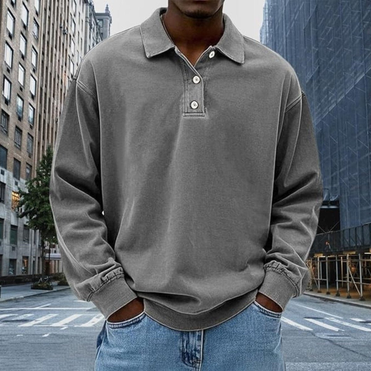 Relaxed Long Sleeve Polo Shirt - Polo Shirts - Wild Eye Vision