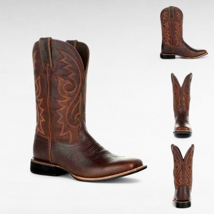 Rugged Men’s Leather Western Boots - Cowboy Boots - Wild Eye Vision