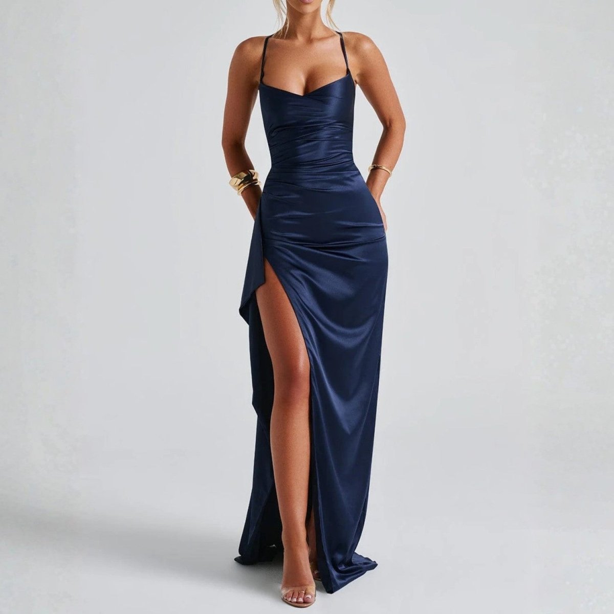 Satin Slit Maxi Dress - Maxi Dress - Wild Eye Vision