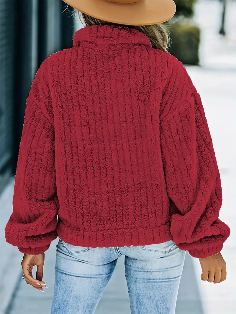 Soft Faux Fur Button Trucker Jacket - Women's Winter Jacket - Wild Eye Vision