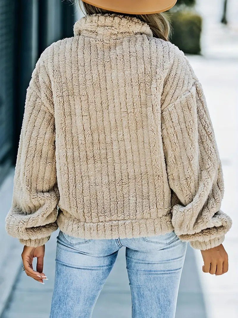 Soft Faux Fur Button Trucker Jacket - Women's Winter Jacket - Wild Eye Vision