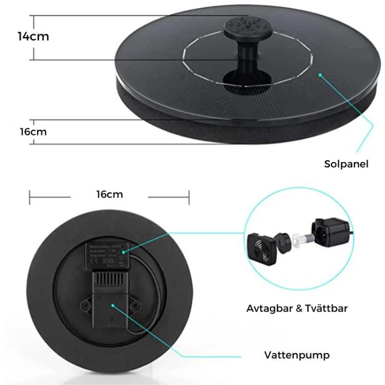 SolarSplash Water Dancer Fountain - Solar Fountain - Wild Eye Vision