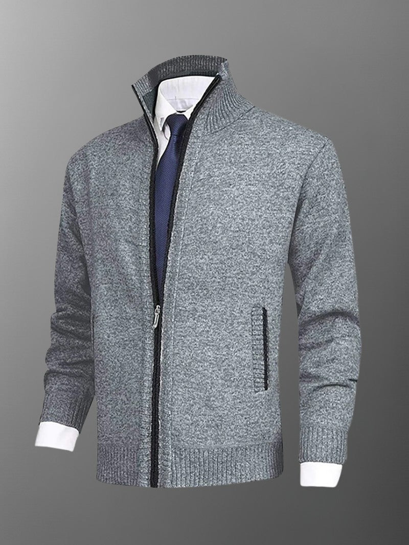 Stand Collar Zip Cardigan - Men Cardigan - Wild Eye Vision