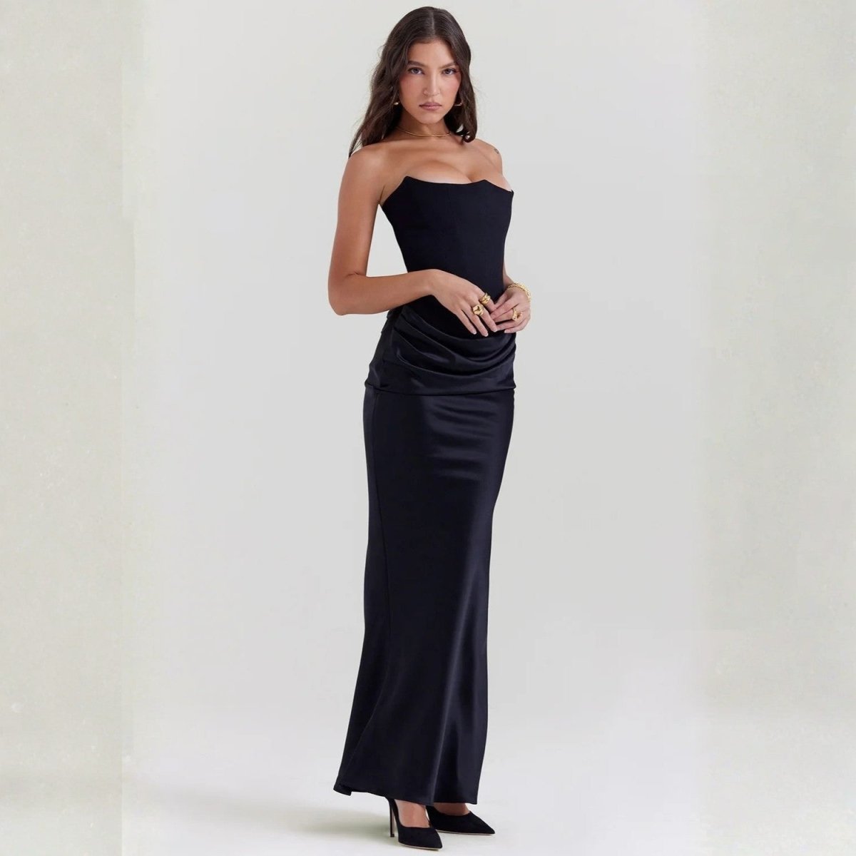 Strapless Corset Maxi Dress - Maxi Dress - Wild Eye Vision