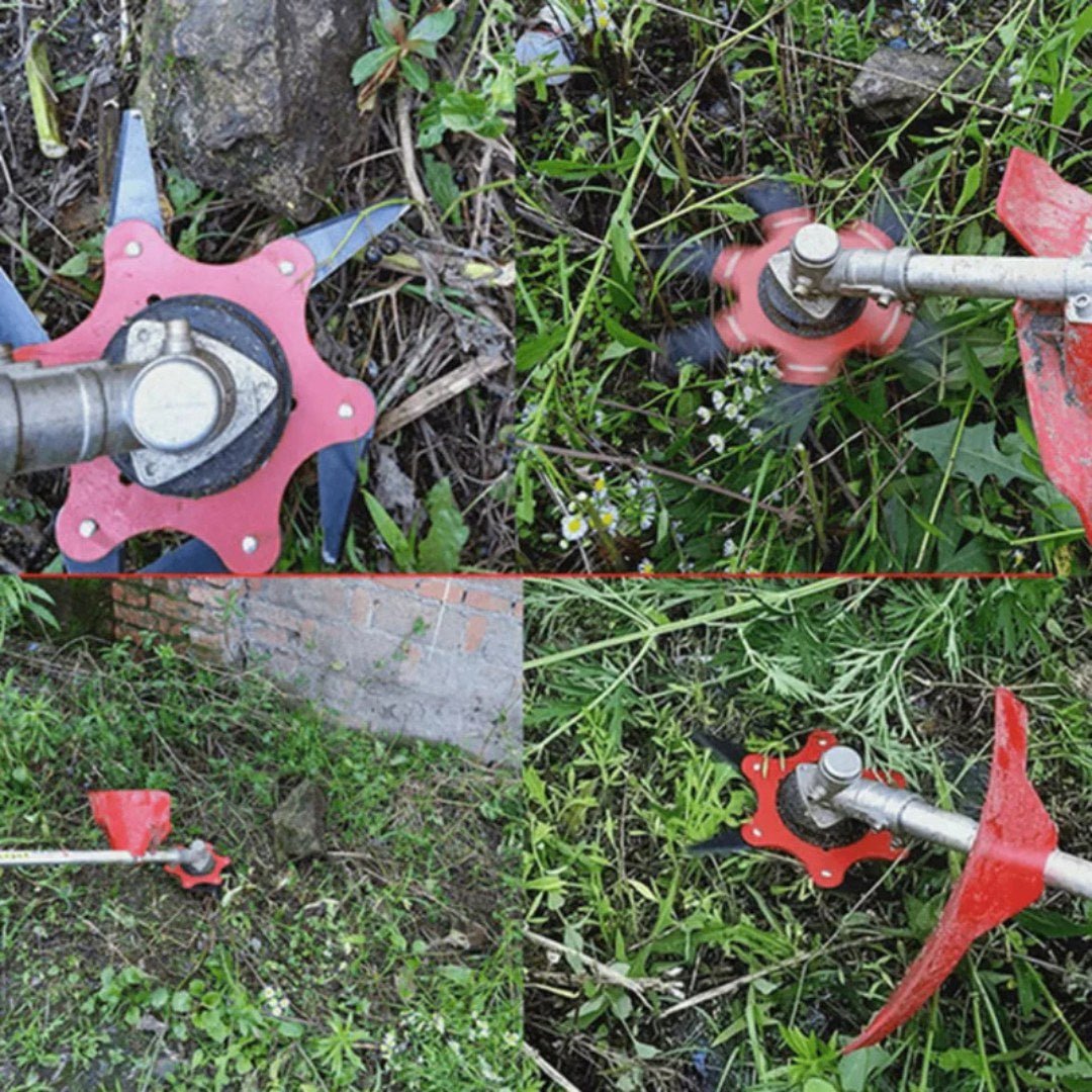 TurfEdge – Universal 6 - Steel Blade Trimmer Head for Weed & Grass Clearing - Strimmer Head - Wild Eye Vision