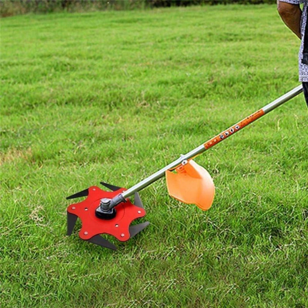 TurfEdge – Universal 6 - Steel Blade Trimmer Head for Weed & Grass Clearing - Strimmer Head - Wild Eye Vision