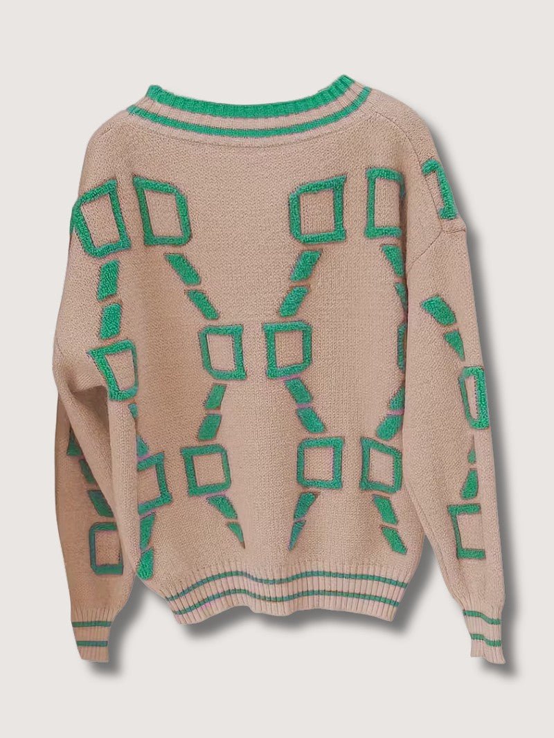 V - Neck Color Block Knit Cardigan - Women Knit Cardigan - Wild Eye Vision