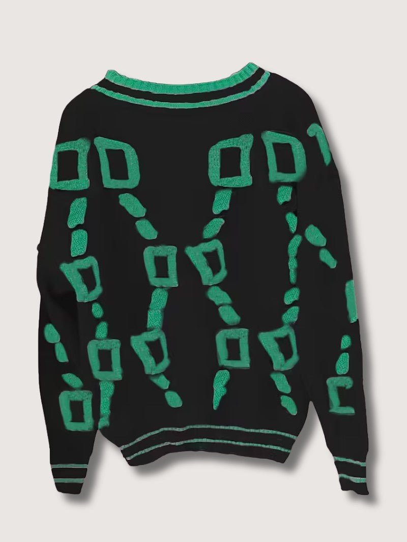 V - Neck Color Block Knit Cardigan - Women Knit Cardigan - Wild Eye Vision