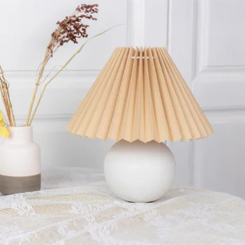 Vintage Pleated Shade Table Lamp - Table Lamp - Wild Eye Vision