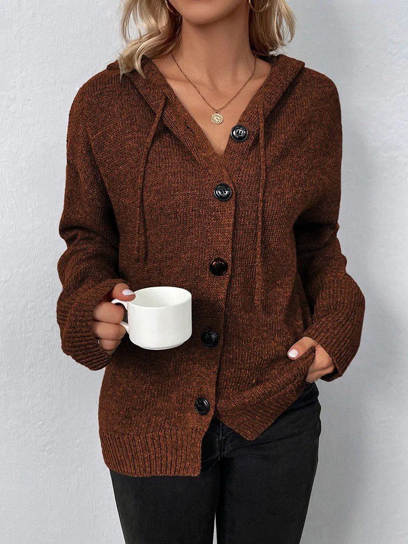Women's Button Front Knit Cardigan - Women Knit Cardigan - Wild Eye Vision