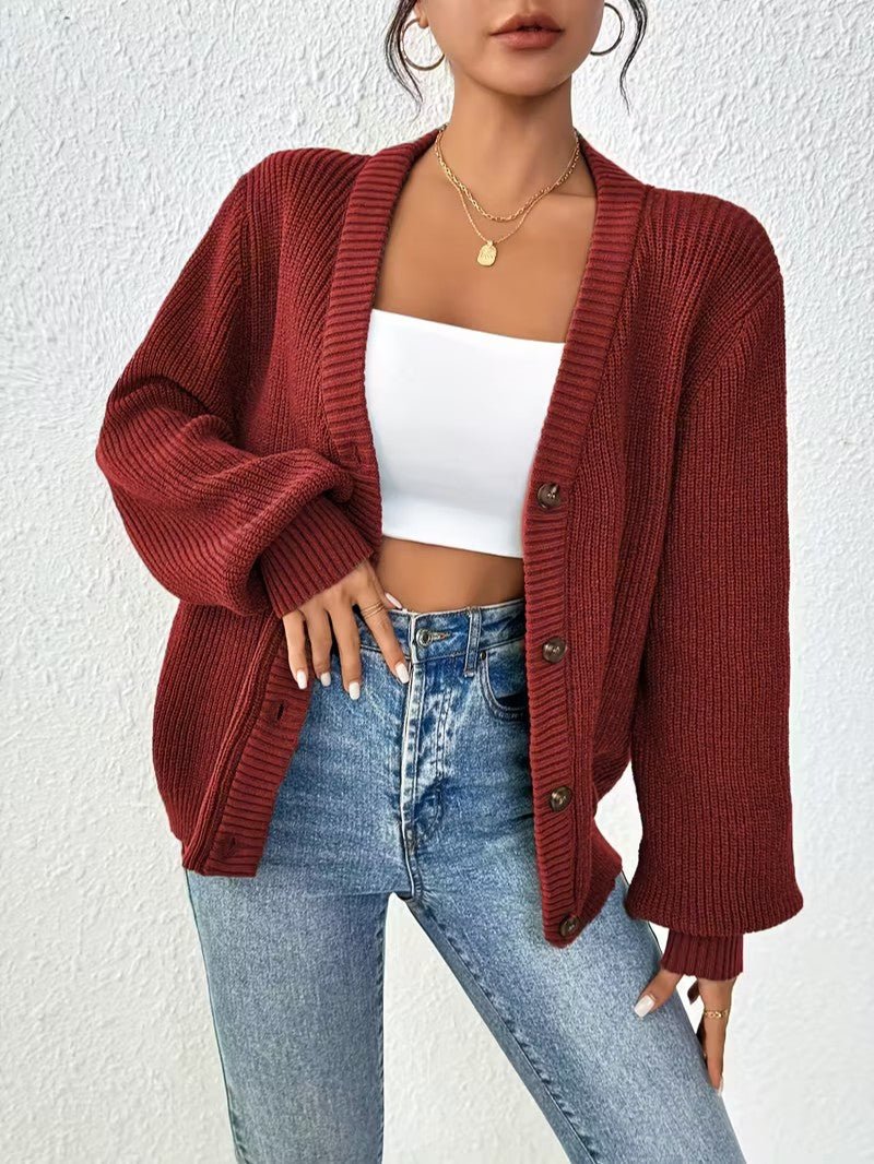 Women’s Button Front Knit Cardigan - Women Knit Cardigan - Wild Eye Vision