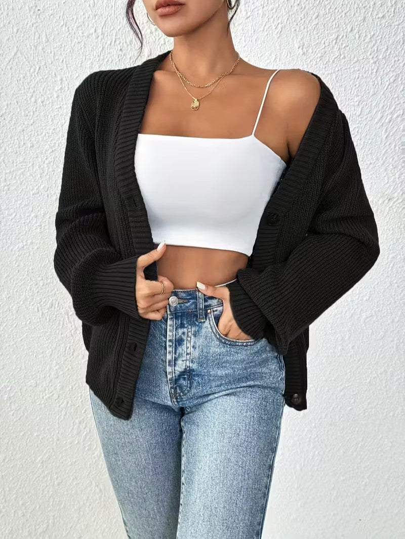 Women’s Button Front Knit Cardigan - Women Knit Cardigan - Wild Eye Vision